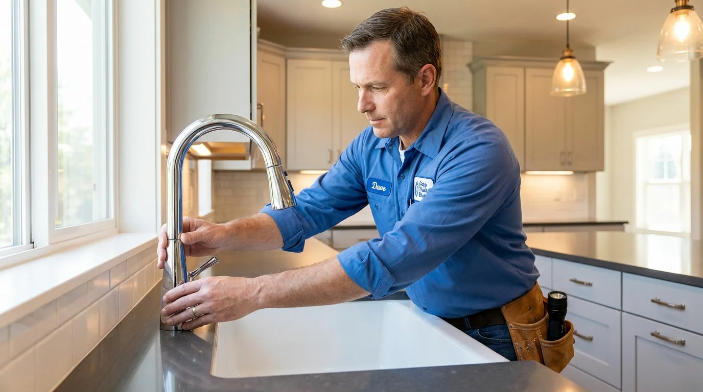 Kitchen faucet installation by Johns Plumbing LLC in Northfield